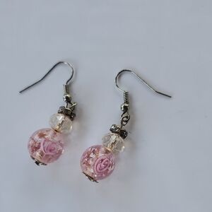 Lampwork Glass Dangling Earrings